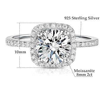 Amazon.co.jp: MDFUN モアッサナイト 2カラット ヘイロー 結婚